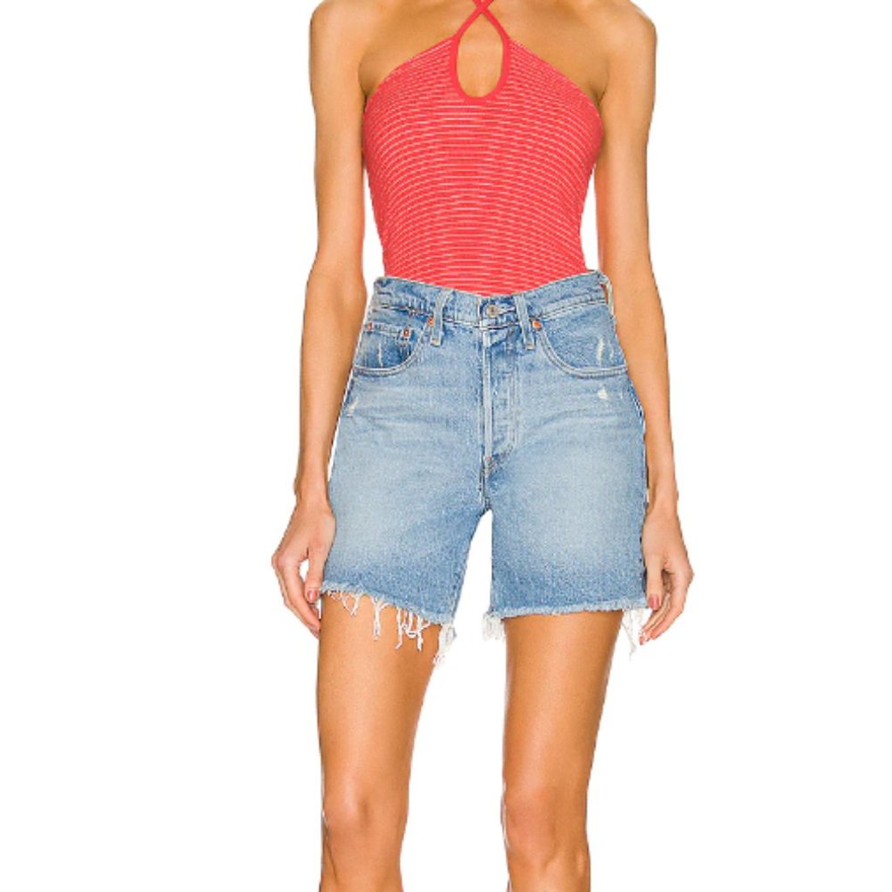 ISO Light Wash Levi's 501 Mid Thigh Short